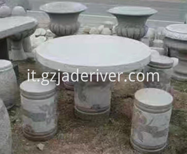 Popular Natural Granite Stone Table and Stool Custom